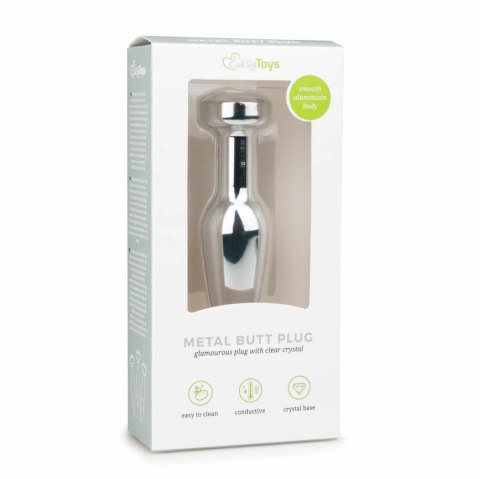 Rimba Aluminium Plug Anatomiczny Srebrny z Kryształem L