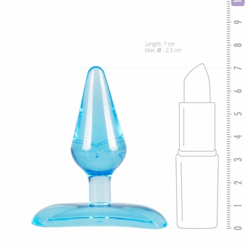 TOYZ4LOVERS Anal Plug Motyl Transparentny Niebieski 7 cm TPE z Przyssawką