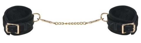 Bad Kitty Kajdanki Aksamitne Regulowane Czarny Złote Detale