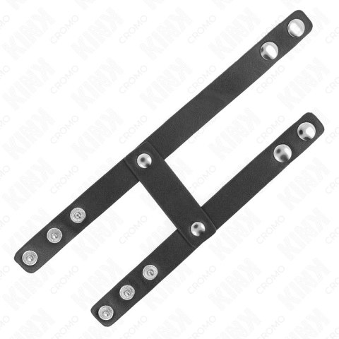 KINK Skorzany Podwojny Pierścień Intymny Regulowany Czarny