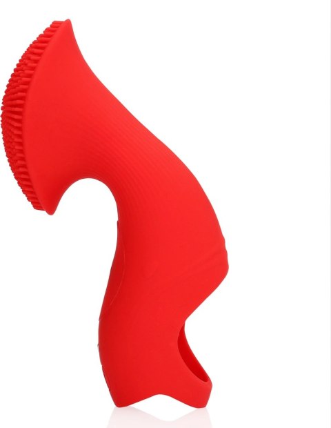 Loveline Sunrise Red - Wibrująca nakładka na palec z teksturą