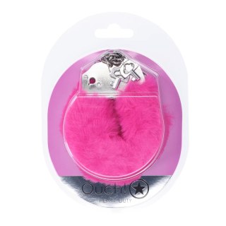 Ouch! Kajdanki Fluffy Pink - wytrzymały model z miękkim futerkiem