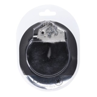 Ouch! Kajdanki Futerkowe Heavy Duty Czarny - wytrzymała stal, miękkie futro