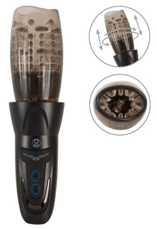 STROKER Rotating Vibe Thrust - automatyczna maszyna intymna, transparentna, 25,2 cm