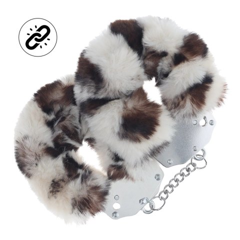 Shots Fluffy Handcuffs Snow Leopard - wytrzymałe kajdanki z futerkiem