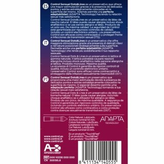 Control Sensual Dots & Lines 12 szt. - prezerwatywy z wypukłą teksturą