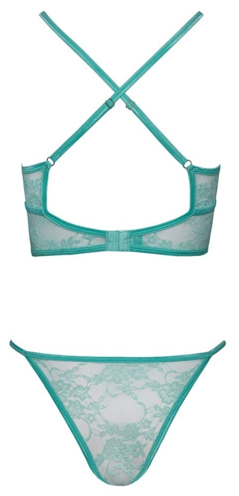 Cottelli Collection FANTASY komplet koronkowy miętowy S/M