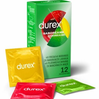 Durex Taste Me 12 szt. Kolorowe prezerwatywy o owocowych aromatach