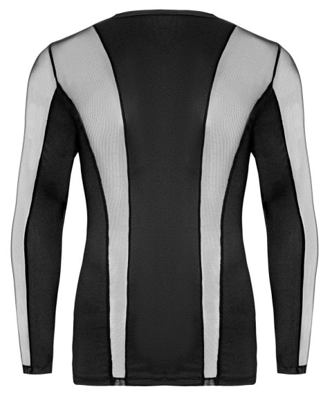 Svenjoyment Koszula Męska XL Czarna Siateczkowa z Długim Rękawem