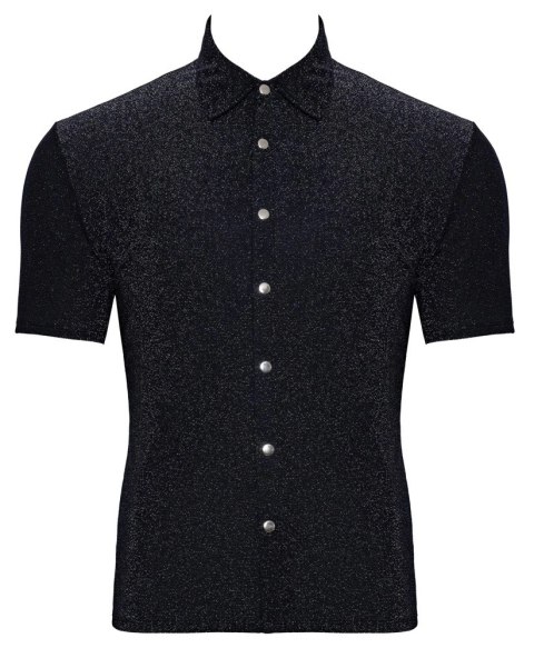 Svenjoyment Koszula Męska Srebrna Lureks L z Kołnierzykiem L