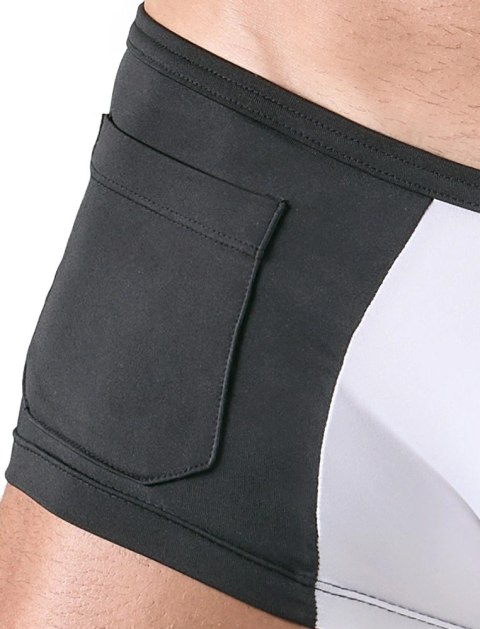 Svenjoyment Spodnie kelnerskie męskie S czarno-białe z łańcuszkiem