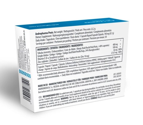 Andropharma Penis - Suplement diety dla mężczyzn, 30 kapsułek
