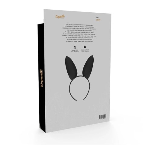 Coquette Chic Desire Opaska z Uszami Krolika Skora Wegańska Czarna