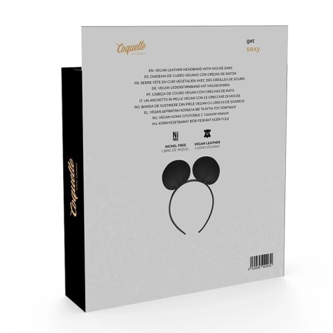 Coquette Chic Desire opaska z uszami myszy skora wegańska czarna