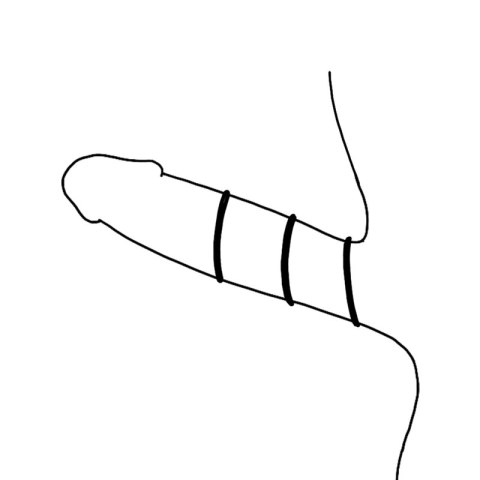 OHMAMA Zestaw 3 silikonowych pierścieni anatomicznych czarnych