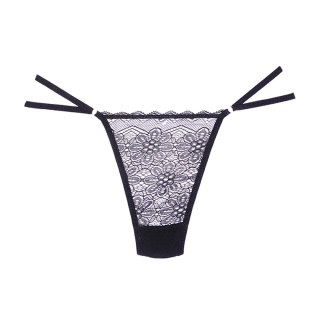 Allure Stringi Lace Mesh uniwersalne - koronkowa siateczka, czarne