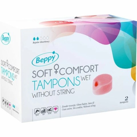 Beppy Soft Comfort tampony bezsznurkowe mokre 2 szt. z żelem lawendowym
