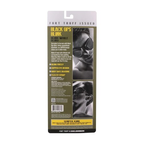 Doc Johnson Black Ops Blink opaska na oczy silikonowa czarna regulowana