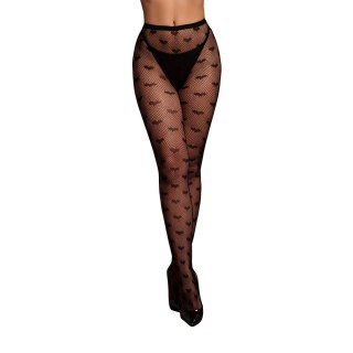 Leg Avenue Heart Patterned Tights Black uniwersalne serduszka