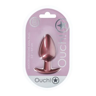 OUCH! Smooth Silicone Plug Large 3.5'' 8,9 cm Rożowe Złoto