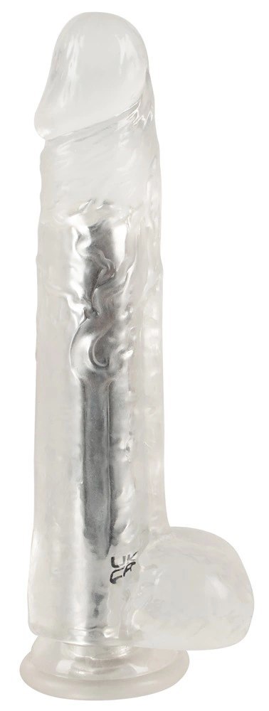 Crystal Clear Vibrator 24,5 cm - transparentny, 10 trybow wibracji, ładowalny