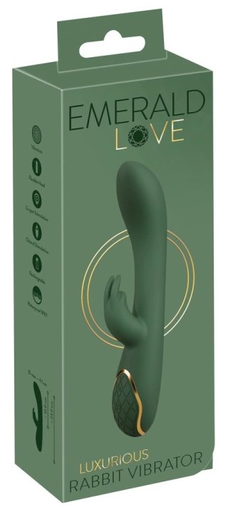 Emerald Love by You2Toys Luxurious Rabbit - silikonowy model dwusilnikowy zielony