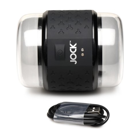 JOCK Double Stroker Black - wibrująca maszyna intymna, dwustronna, IPX7