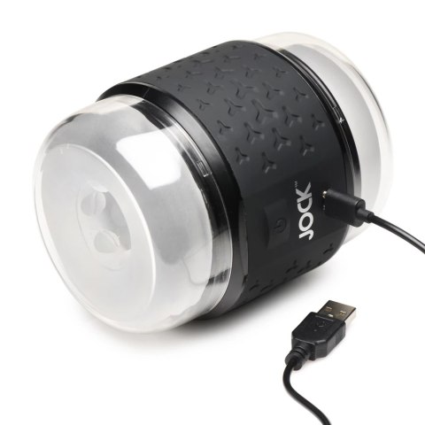 JOCK Double Stroker Black - wibrująca maszyna intymna, dwustronna, IPX7