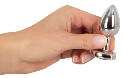 Magic Shiver Metalowy korek z ozdobnym kryształem serce 7 cm