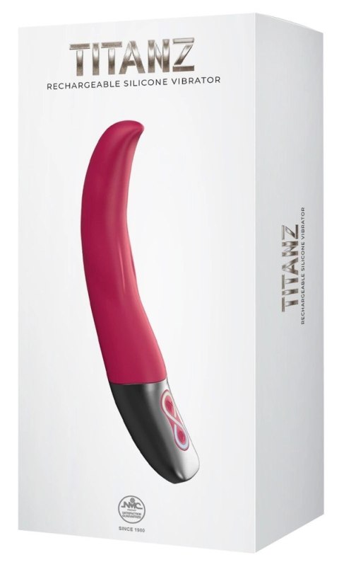 NMC Titanz Pink - wibrator silikonowy, 10 trybow, USB, 19,5 cm