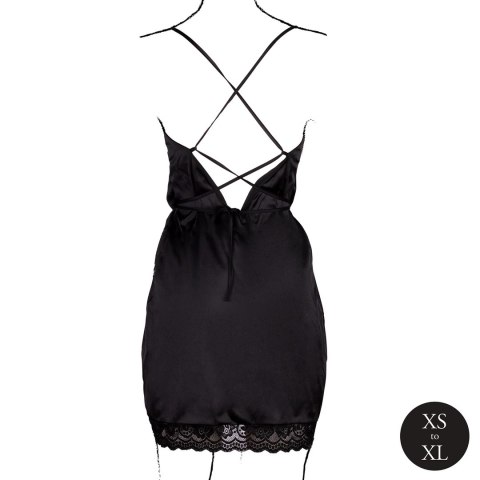 Obsessive Sukienka Silk Black One Size z Krzyżowanymi Ramiączkami i Rozcięciem