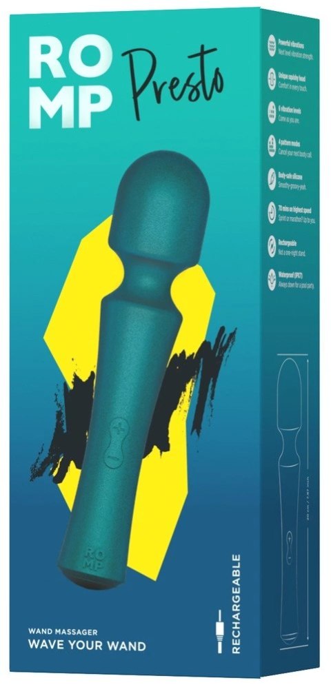 ROMP Presto masażer wibracyjny, 10 trybow, metaliczny, 20 cm