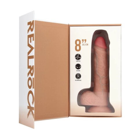 RealRock Model 8 Wibrujący Anatomiczny System z Przyssawką Tan 20,5 cm