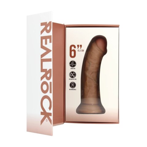RealRock Shots Model Wibrujący Zakrzywiony 15,5 cm Tan Elastyczny