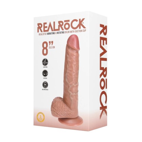 RealRock Tan 8" 20,5 cm model z systemem wibracji i przyssawką
