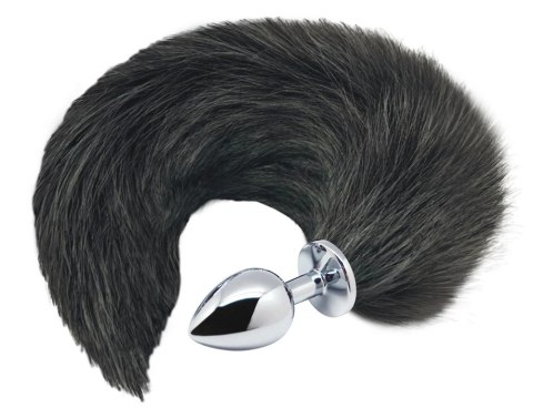 Alive Black & White Fox Tail S anatomiczny korek z puszystym ogonem 37 cm