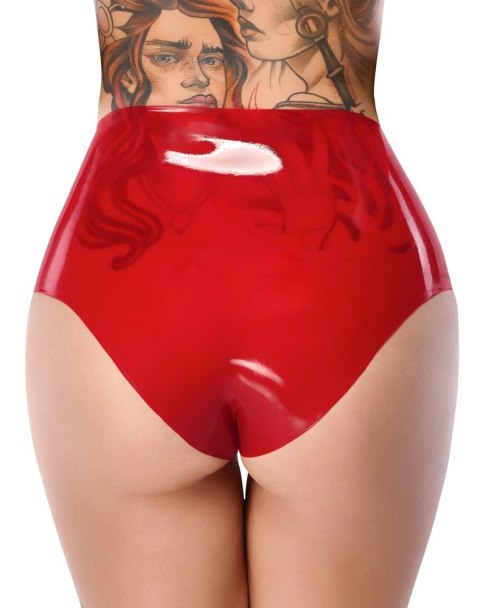LateX Majtki Lateksowe Czerwone XL z Elementem Zewnętrznym 15 cm