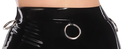 LateX Spodnica Lateksowa Czarna XL z Pierścieniami, do Kolan