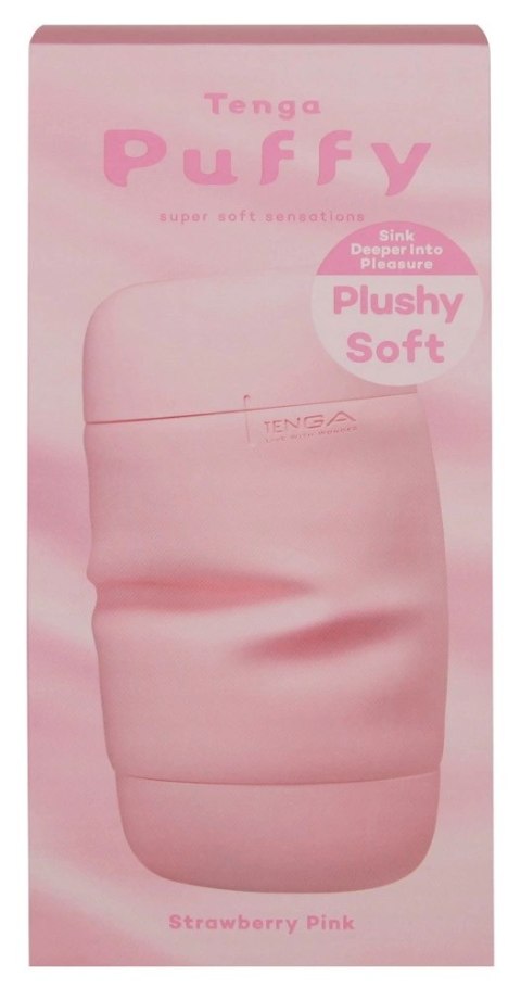 Tenga Puffy Strawberry Pink - miękka maszyna intymna, pastelowy roż