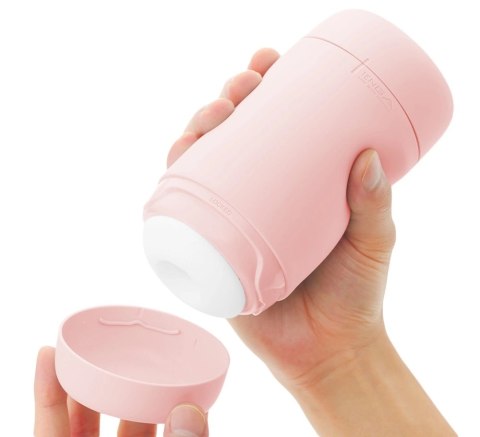Tenga Puffy Strawberry Pink - miękka maszyna intymna, pastelowy roż