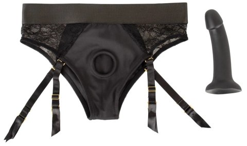 You2Toys Your Strap-On Briefs & Dildo Czarny z Silikonowym Elementem 17,5 cm