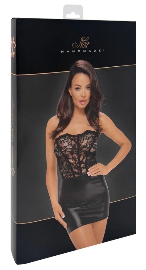 Noir Libido mini sukienka XL czarna z koronką i powerwetlook