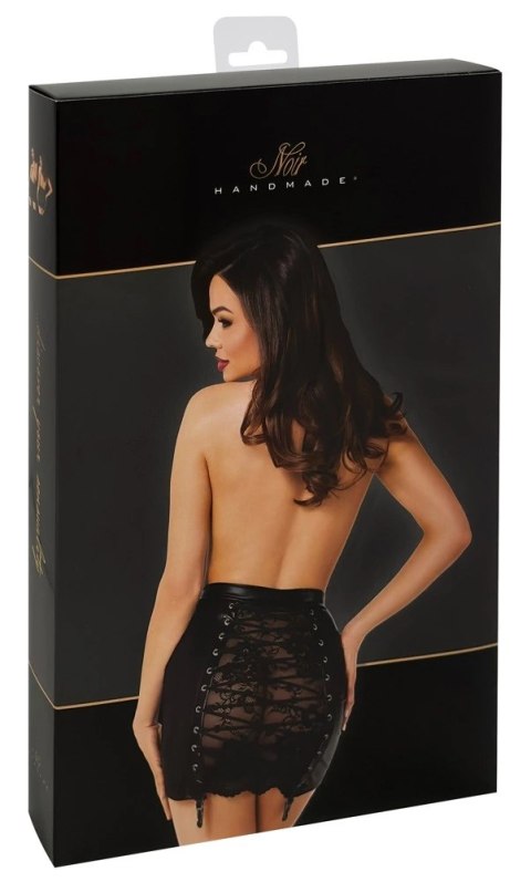 Noir Mini Spodniczka Orgia Czarna L z koronką i sznurowaniem