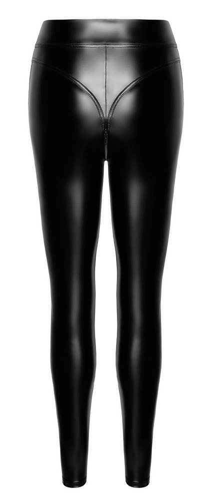 Noir Orgia Chimera legginsy czarne XL - wysoka talia, zamek, połysk