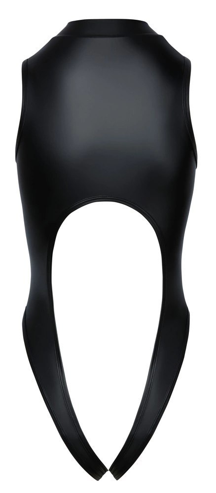 Cottelli Lingerie Body czarne matowe z zamkiem, otwarty kroj L