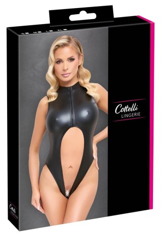 Cottelli Lingerie Body matowe czarne, otwarte przod/tył/krok, M