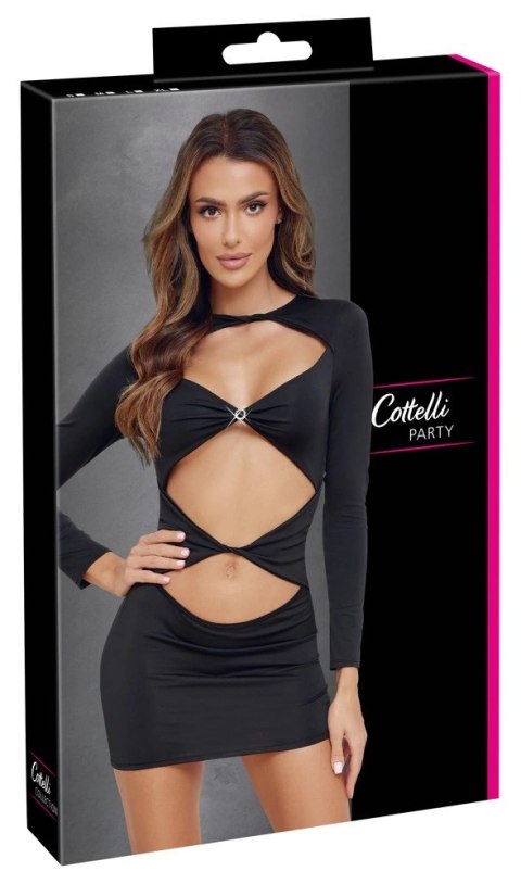 Cottelli PARTY Sukienka Damska Czarna S Wycięcia Dżety Stretch