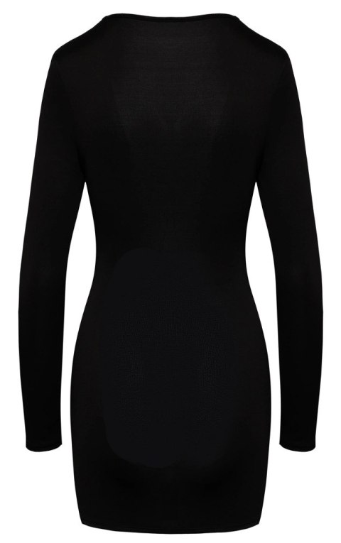 Cottelli Party L - Czarna sukienka mini z wycięciami i dżetami