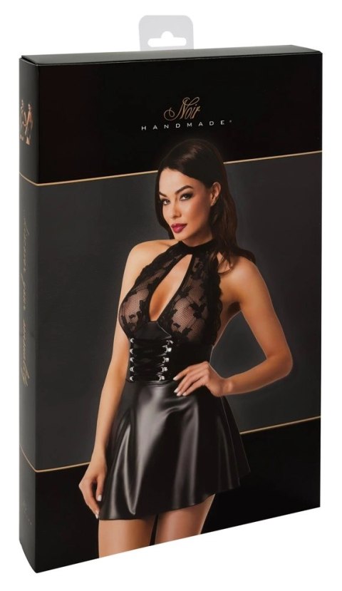 Noir Orgia Exclusive XL - Czarna sukienka mini bez plecow, koronka