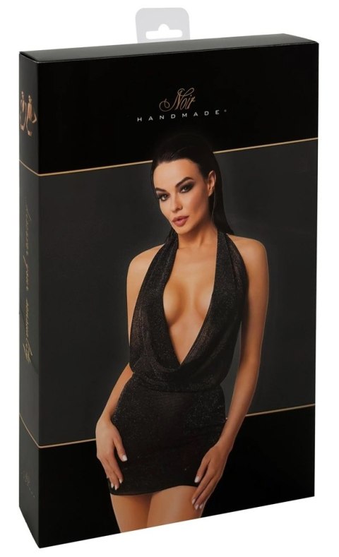 Noir Orgia Luminara Czarna Mini Sukienka S z Połyskiem